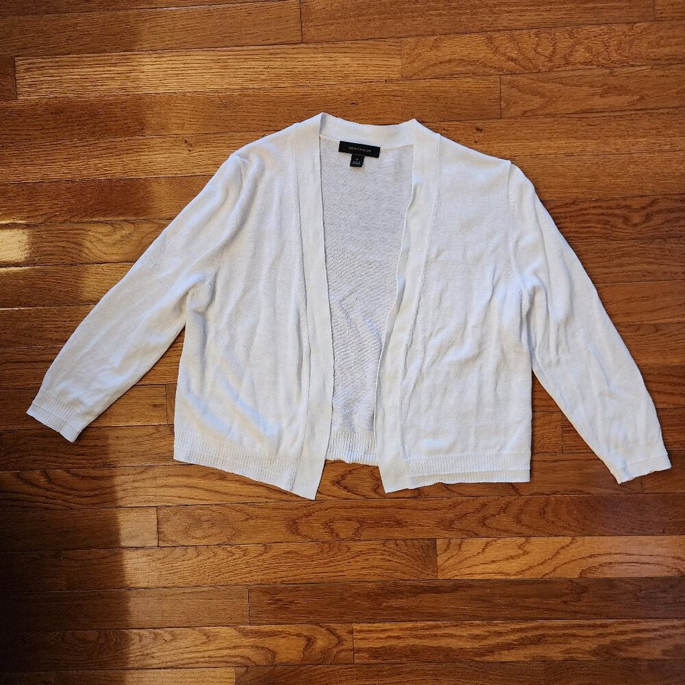Ann Taylor White Cardigan